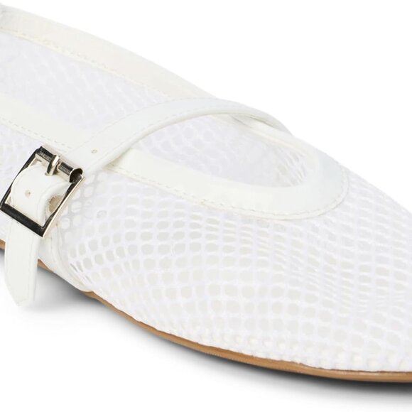 Women’s Ballerina Flats Vegan Mesh Rubber Sole Fabric Slip-On Buckle Size 7 - Picture 2 of 7